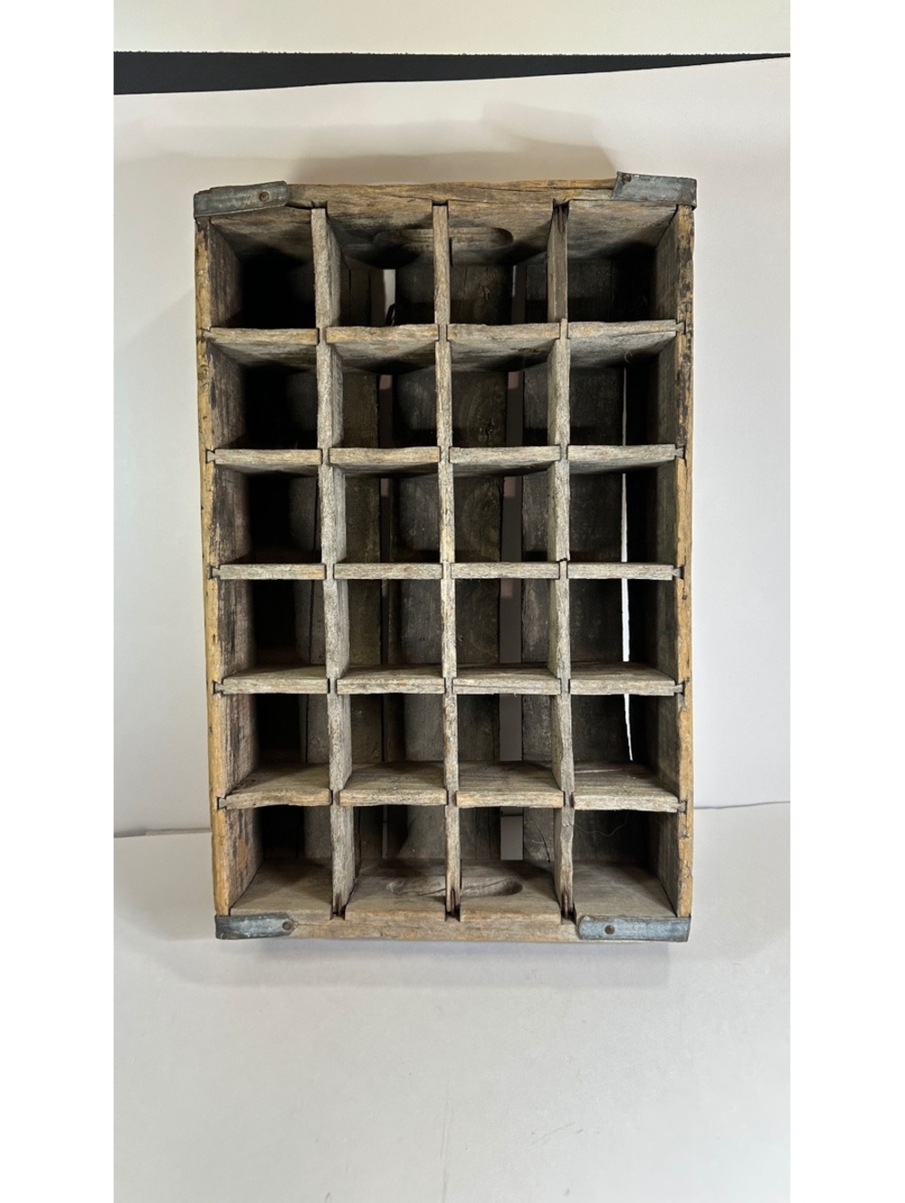 Vintage Pepsi 24-Bottle Wooden Crate Americana Rustic Shelf Soda Decor